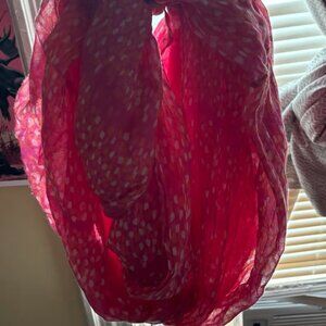 Pink orange and white infinity scarf